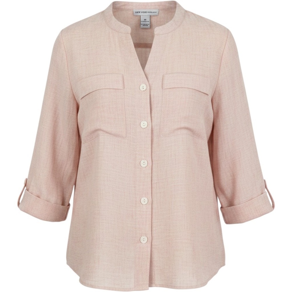 New‎ York Clothing Company Pink Button Up Blouse 3/4 Sleeve Top Sz M